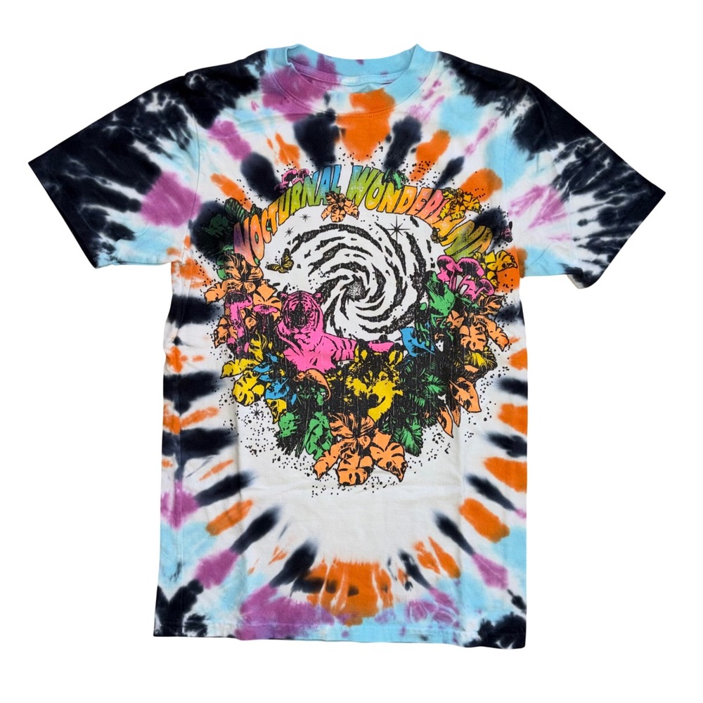 Insomniac Nocturnal Wonderland Tie Dye Graphic T-Shirt Mens Small EDM Rave Tee
